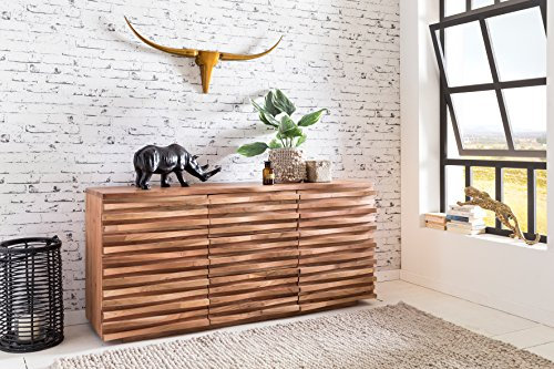 KADIMA Design Sideboard Massivholz Akazie 160 cm Anrichte Schublade Kommode Schrank