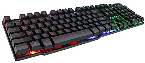 AK-600 Wired USB Floating Keycap Characters Glow Backlit Gaming Keyboard(Black) Computer Keyboard (Color : Black)