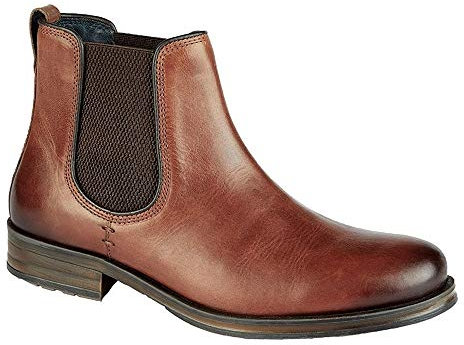 Roamers TOM Mens Oily Leather Ankle Boot Conker Brown