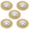 sourcing map 4-Inch Wire Wheel Brush Bench Brass Plated Crimped Steel with 5/8-Inch Arbor Hole 5 Pcs