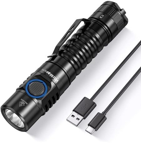 Wurkkos FC11 Linterna de 1300 Lúmenes con una luz de 90 CRI y Puerto de Carga USB-C. 6 niveles de brillo,IPX7, ajuste en rampa del brillo, imán en la base de la linterna (5000K,Blanco Natural)