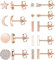 YADOCA 9 Pairs Edelstahl Ohrringe Ohrstecker Set für Damen Mädchen Star Mond Bar Ball Ohrringe CZ Knorpel Helix Ohr Piercing Tragus Ohrstecker Silber Roségold