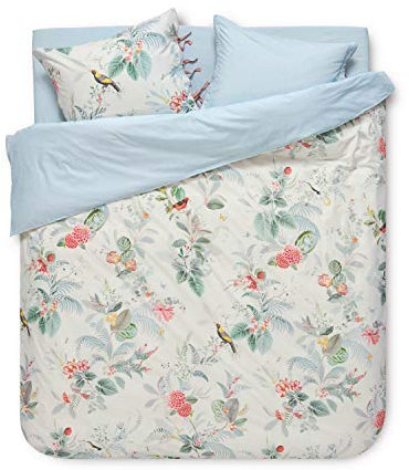 PiP Wendebettwäsche Floris Perkal blau-weiß Größe 155x220 cm (80x80 cm)