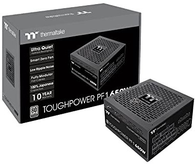 Thermaltake Toughpower PF1 650W | PC-ATX-Netzteil | 80-Plus-Platinum | voll-modular | leiser 140 Lüfter | EU Zertifiziert | schwarz