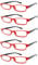 4sold The Reading Glasses Slim Readers Value 5 Pack Mens Womens Red Black +2.00