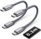 CLEEFUN Short USB C to USB C Cable[0.3M,2-Pack], 60W USB Type C Fast Charging Car Charger Lead for iphone 15 16 Plus,MacBook/iPad Air/Pro,Galaxy S/A Series,Android Auto,PS5/Xbox Controller,Power Bank