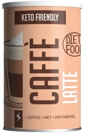 Diet-Food Café Keto Latte 300g Boisson Instantanée Faible en Glucides & Compatible Keto pour Régime Cétogène - avec Huile MCT par Portion pour Favoriser la Production de Cétone et Érythritol