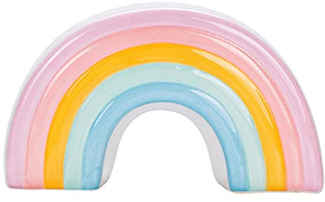 STOBOK Regenbogen Sparschwein Keramik Geschenk Idee zur Einschulung Taufe Geburtstag Geburt Sparschwein Geldgeschenk für Jungen und Mädchen