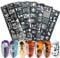 JMEOWIO 6 Pcs Placas Estampacion Uñas Halloween Nail Art Stamping Plates Decoración Uñas Manicura