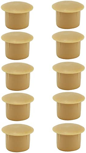 cyclingcolors 10x Abdeckkappen Kunststoff Blindbohrung Stopfen Blindstopfen Abdeckung Möbel (Ø6mm/buchefarben RAL 1011)