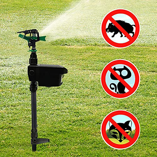 Wasserstrahl Tiervertreiber Solar, Bewegungsmelder Bis zu 30 Fuß Reiherschreck Katzenschreck Vertreiber für beschützen Gärten Grünflächen und Höfe