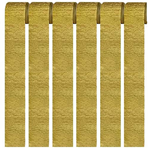 Vsosfiza 6er Set Krepppapier Golden kreppbänder Party Dekoration(4.5 cm x 25 m)