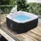 Arebos Inflatable Hot Tub | Indoor & Outdoor Spa Pool 2400 W | 4 persons | 154x154cm | 100 massage jets | with heating | 600 liters | Incl. cover | Bubble Spa & Wellness Massage | Anthracite