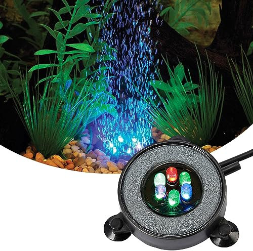 DIYARTS Aquarium Lights Fish Tank Lights, LED Aquarium Air Stone Fish Tank with 6 Color Changing LED, Air Pump Diffuser Spotlight Lamp for Fish Tanks and Fish Ponds