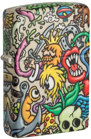 Zippo Windproof Lighter, Tattoo Theme Design – 540°, Colour Image – Refillable, Reusable, Windproof Design – Comes in Gift Box – Made in USA