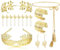 Milacolato 14Pcs Griechische Göttin Kostüm Für Damen Goldenes Lorbeerblatt Krone Tiara Oberarm Spiralarmband Haarschmuck Ohrringe Toga Taillengürtel Zubehör Schmuckset Party Hochzeit Halloween 14B