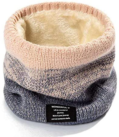 TBSCWYF Hiver Col Écharpe Chauffant Tour De Cou Tricoté Avec Épais Foulard Tube Doublé Polaire Chaud Cache-Col Écharpe Ronde Pour Femme Homme