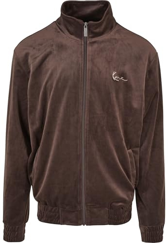 Karl Kani Herren KM224-039-1 KK Chest Signature Velvet Jacket brown
