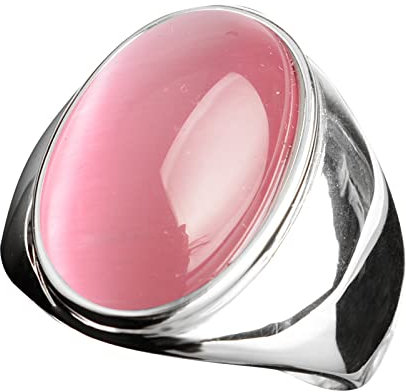 Kielsjajd Aufsteller Ringe Edelstahl-künstlicher Katzenauge-Ring-Stahl-Ring Turner Ringe (I, 9)