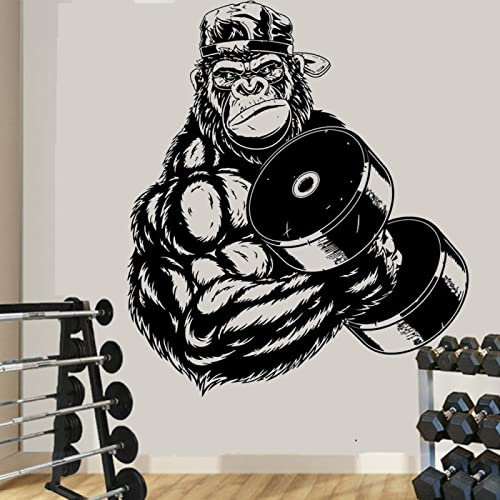 Orang-Utan Bodybuilder Gymnastik Wand Aufkleber Vinyl Home Decoration Innenwandbild 57cmX66cm
