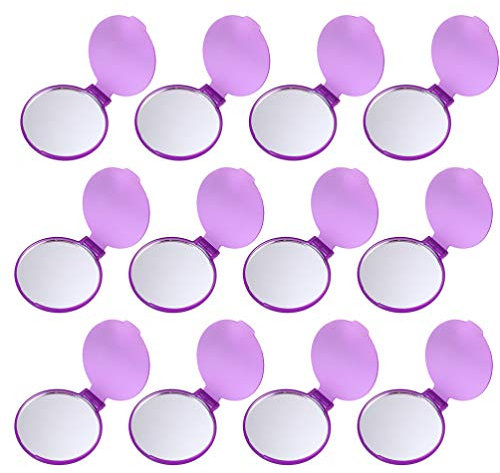Lurrose Handspiegel Kindergeburtstag Basteln 24Pcs Mini-Klappspiegel Runder Kompakter Schminkspiegel Tragbarer Taschenspiegel Für Handtaschentasche(Zufällige Farbe