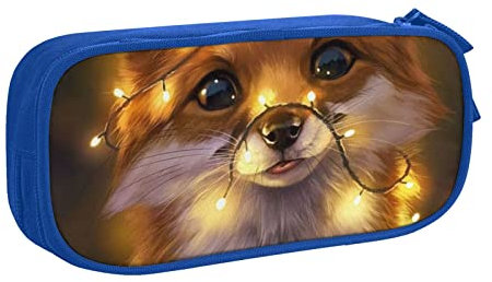 BAAROO Niedlicher Fuchs großes Federmäppchen mit 2 Fächern, Federmappe für Mädchen, Jungen, Studenten, Schule, Büro, farbe, 5.0cm*10.5cm*20.5cm, federmäppchen