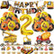 VUCDXOP Bagger Geburtstag Deko Set 2 Jahre, Baustelle Kindergeburtstag Party Dekoration, Luftballons, Folienballon für Jungen