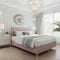 Boxspringbett GracePLUS 200x200 Rosa Doppelbett Bett mit Bonellmatratze Topper und Bettkasten Glamour Polsterbett mit silbernen 12 cm Beinen Modern Schlafzimmer Vintage Schlafzimmerbett