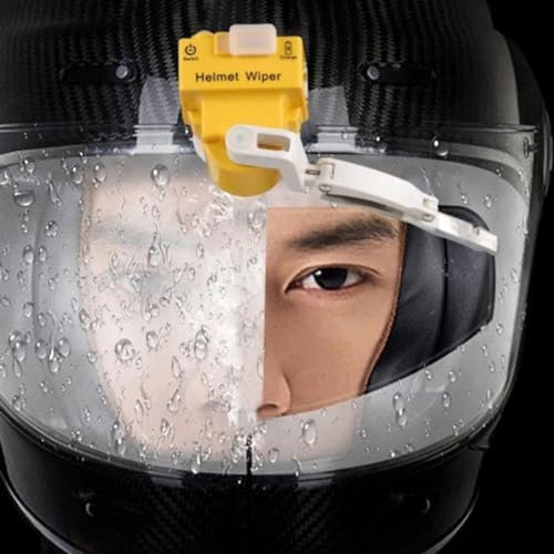 Hfnnhl Elektrischer Scheibenwischer für Mini-Motorradhelme, universeller Scheibenwischer für Motorradhelme, wasserdichter automatischer Helmwischer für die meisten Sonnenblenden
