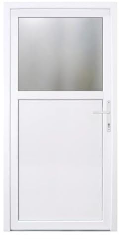 HORI® Haustür Kellertür Kunststoff Nebeneingangstür Komplettset Hauseingangstür, vielseitig einsetzbar für Keller, Garage und Nebeneingang I Farbe: weiß I DIN rechts I Modell: Light I 198 x 98 cm