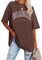 Ebifin Oversize T Shirt Damen Vintage Kurzärmeliges Rundhals Los Angeles Oberteile Tops Casual Lockere Basic Sommer Tee Shirts Bluse.Kaffeefarben.L