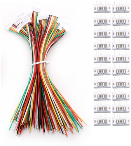 VISSQH 20 Paires JST Connecteur avec Câble Électrique 150mm 26AWG,JST 2.54 XH 6Pin Connecteur Mâle et Femelle,Micro JST Connecteur Câble Prise et Femelle