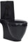 ARKEM Sanitari in Ceramica filomuro Opaco Vaso Rimless Bidet Sedile Soft-Close Chiusura rallentata MOD,Vaso WC in Ceramica con Scarico Dietro Nero
