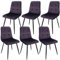 WAFTING Esszimmerstühle 6er Set, gepolsterter Stuhl mit hoher Rückenlehne und holländischem Samtdesign, Esstischstühle mit Metallfuß, für Esszimmer, Wohnzimmer und Empfangsraum, Dunkelviolett