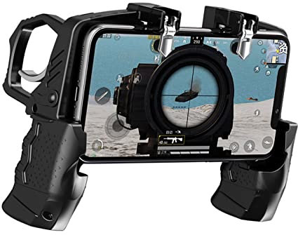 Mobiler Gamecontroller für PUBG, Aim Trigger Fire Buttons Joystick, Vier-Finger-Bedienungs-Gamepad für Alle 4,7-6,5-Zoll-Smartphones