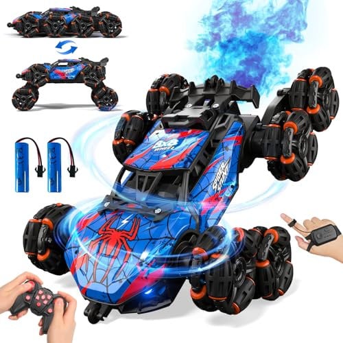 Sunrad Ferngesteuertes Auto ab 3 4 5 6 8 9 10 Jahre,RC Auto mit Fernbedienung,8WD Offroad Stunt Autos mit Handsteuerung,RC Drift mit LED Licht,Musik und Spray,Remote Control Car Kinder ab 3-10