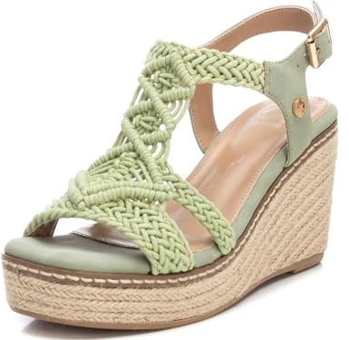 XTI - Sandalia Mujer Kaki - Calzado Cómodo y Versátil - Moda casual - Modelo 14283405 (Talla 39)