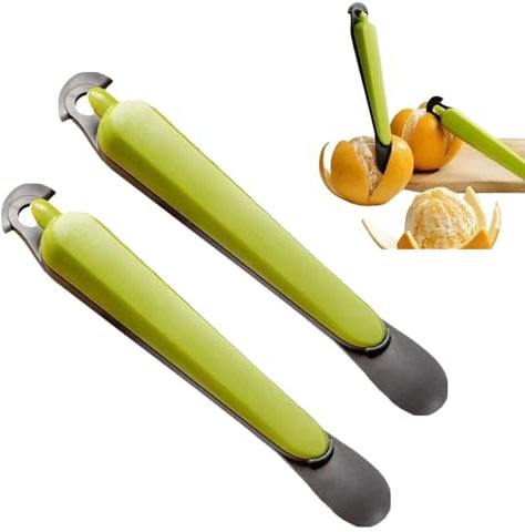 Multi Purpose Orange Peeler, Stainless Steel Orange Peeling Tool, Kitchen Flesh Separation Easy to Open Lemon Citrus Orange Grapefruit Dragon Fruit