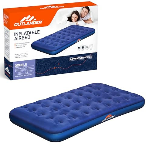 Vivo Technologies Double Airbed Waterproof Double Blow up Camping Bed, Air Bed Air Mattress Double Quick Inflatable Mattress for Travel, Camping