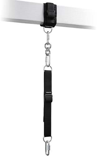 Meister Beam Wrap + Verlängerungsgurt Montageset zum Aufhängen schwerer Taschen – 20,3 cm – 96,5 cm – Schwarz
