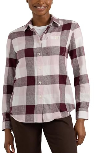 Lee Legendäres Langarm-Allzweck Button-Down-Shirt für Damen, Samt Beet Check, Groß