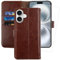 MONASAY for iPhone 16 5G wallet case,[Glass Screen Protector Included] [RFID Blocking] Flip Folio Leather Cell Phone Cover with Credit Card Holder, 6.1-inch, Brown