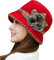 XUEJIANN Mützen Damen Ohne Umschlag gestrickte Ohren Winter Dame warme Frauen Baseballmützen Cap Damen Glitzer (Red, One Size)