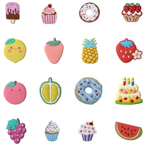 16 Pieces Of Fruit Refrigerator Magnets, Dessert Refrigerator Magnets, Cartoon Refrigerator Magnets, Magnetic Refrigerator Magnets, Refrigerator Decoration Stickers