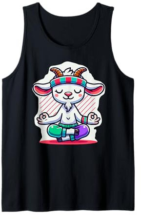 Ziege Yoga Spielzeug Ziege Stofftier Plüsch Ziege Yoga Party Spiel Tank Top