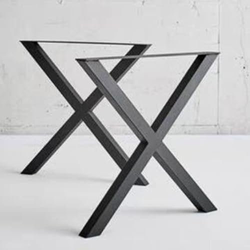 BGKASYHI Lot de 2 Pieds de Table en métal - Pieds de Meubles - Pieds de Bureau, Pieds de Table en métal 70 x 50 cm, Pieds de Table à Manger industriels en Acier à Cadre en X, Pieds de Table