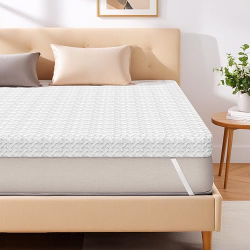 Matratzen Topper 90x200cm H2&H3 Hart-Matratzentopper 7CM Höhe, 7-Zonen Gel Memory Foam Mattress Topper