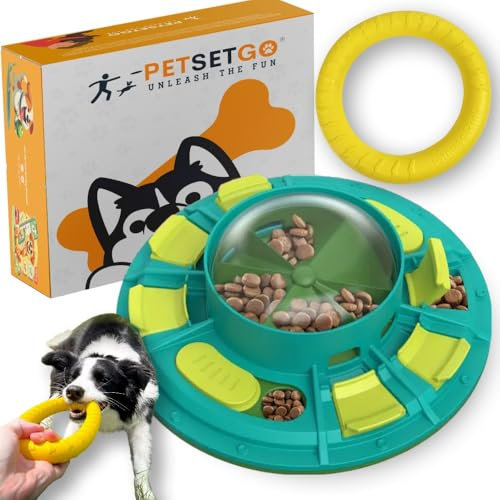 PetSetGo® Interactive Dog Toys, Dog Puzzle Toys for Training, Slow Feeder and Treat Dispenser, Toy for Mental Stimulation & Boredom Relief for Small, Medium and Large Dogs (Level 1 & 2, Ring Toy)