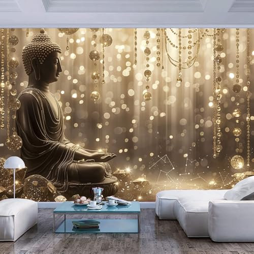 Art Murals fototapete schlafzimmer Goldener Lotus Zen Buddha Flash Wandkunst 3D Effek Wandbild Aufkleber Büro Heimdekoration Wohnzimmer Schlafzimmer