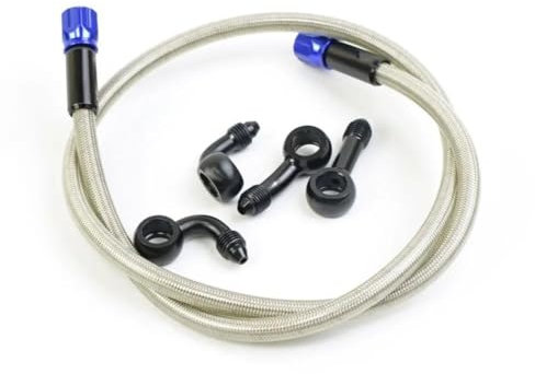 TUHBCX Motorradschläuche Motorrad Stahl Hydraulische Bremse Kupplung Linie Schlauch Rohr Mit Bremse Schraube Für Dirt Bike ATV Moped Motorradbremsleitung(160cm)